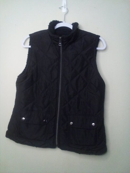 Christopher & Banks Jackets & Blazers - Christopher Banks Puffer Vest Women S Full Zip Pockets Black